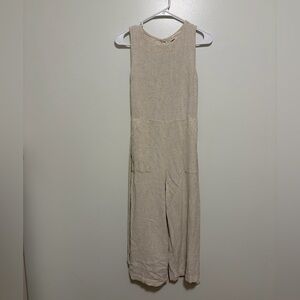 Monteau Los Angeles Linen Beige Jumper with Tie